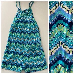 Escapada Blue Chevron Print Pull-On Romper